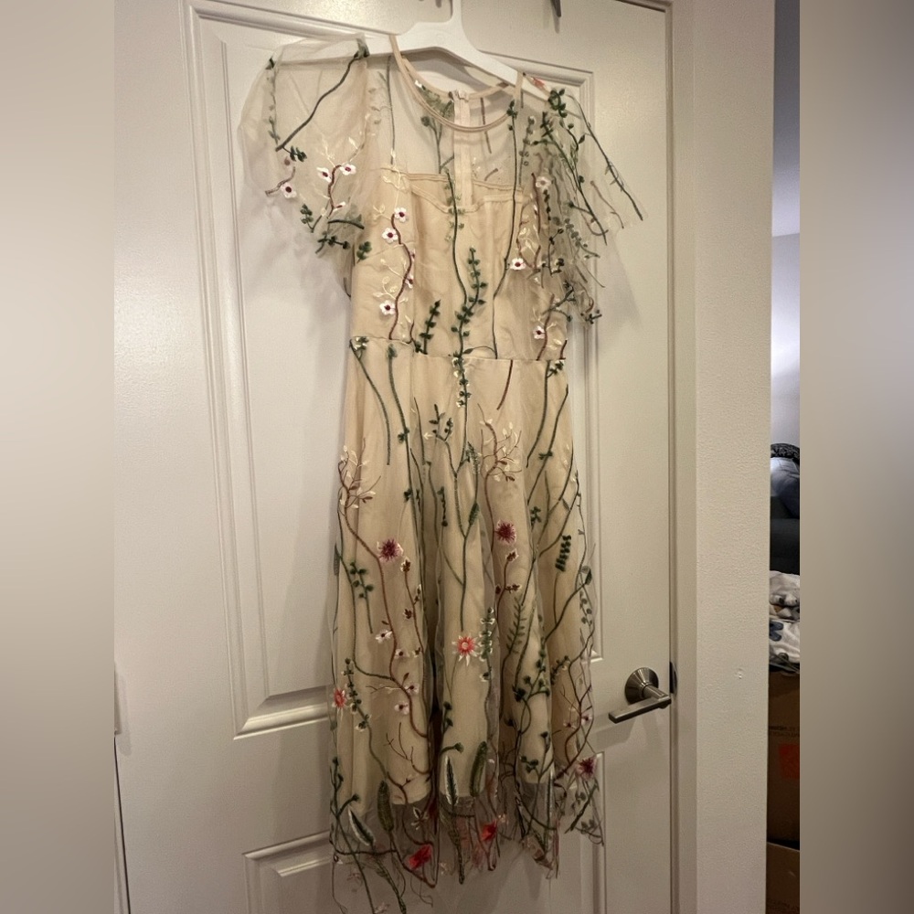 Floral Embroidered Lace Dress